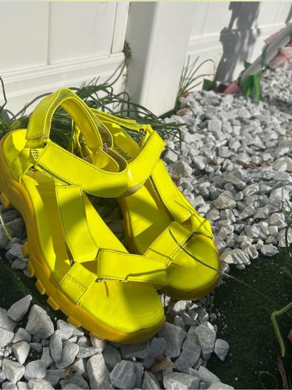 Jeffrey Campbell Patio Chunky Yellow Sport Sandals size 8